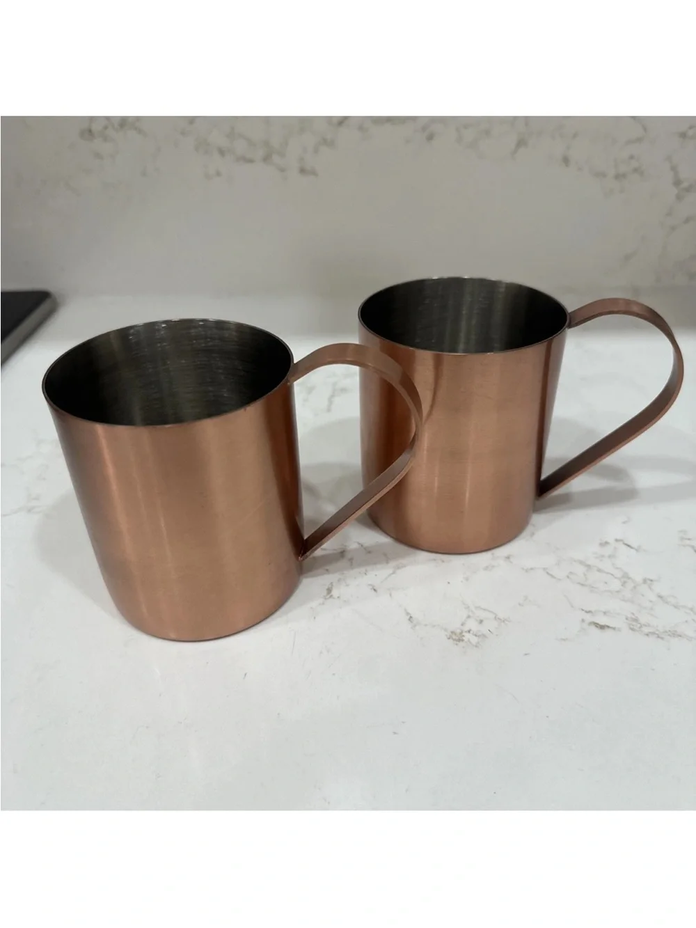 Crate & Barrel Copper Set Of 2 Mugs Quality Drinkwear India Metal